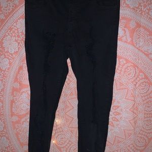 Black Distressed Jeggings